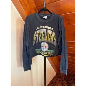 Women's Pittsburgh Steelers '47 Vintage Style VTG Wash Long Sleeve T-shirt sz XL